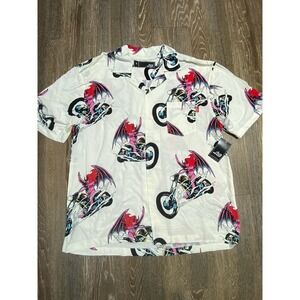 Lost Enterprises Highway Men Shirt Small Button Down Devil Women on Motorcycles